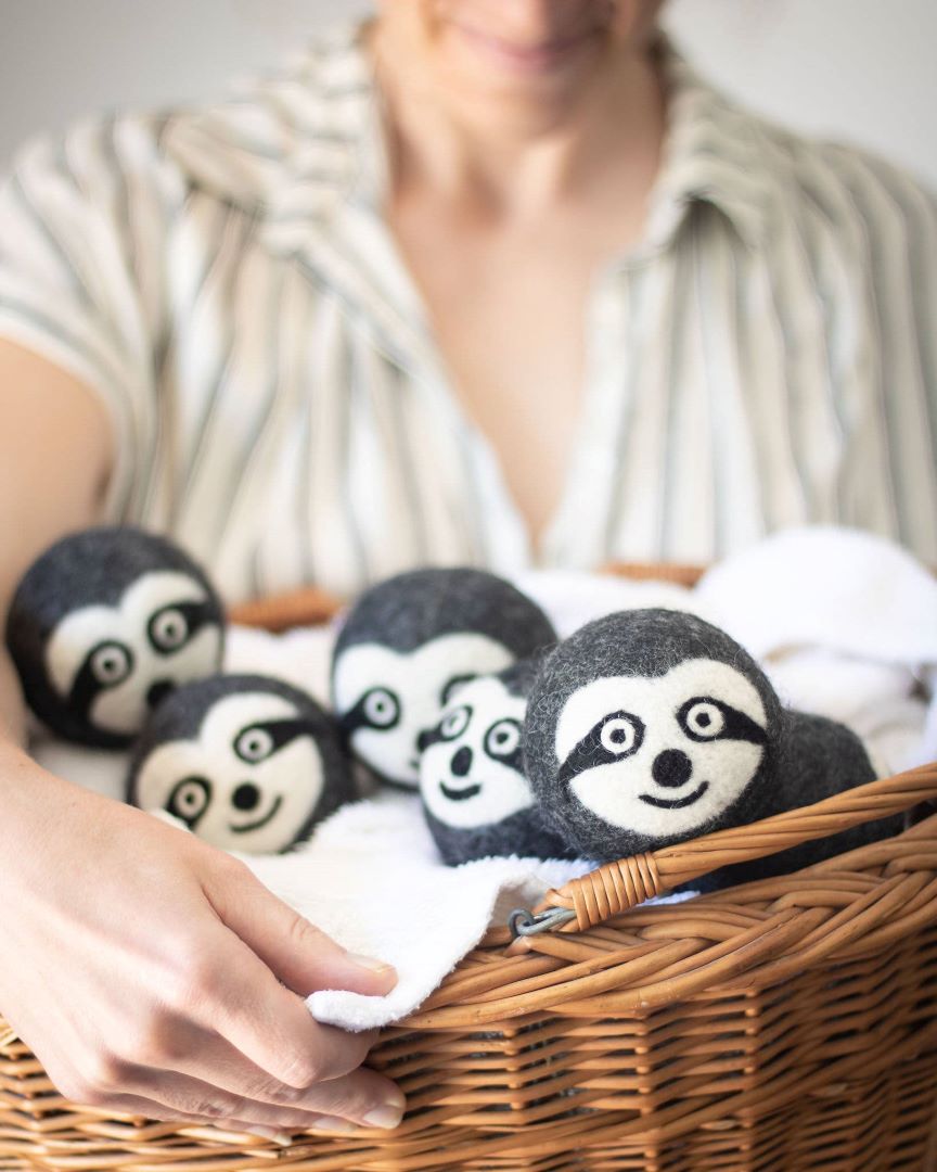 Eco Dryer Balls - Set of 3 - Sloth Trio, New Zealand