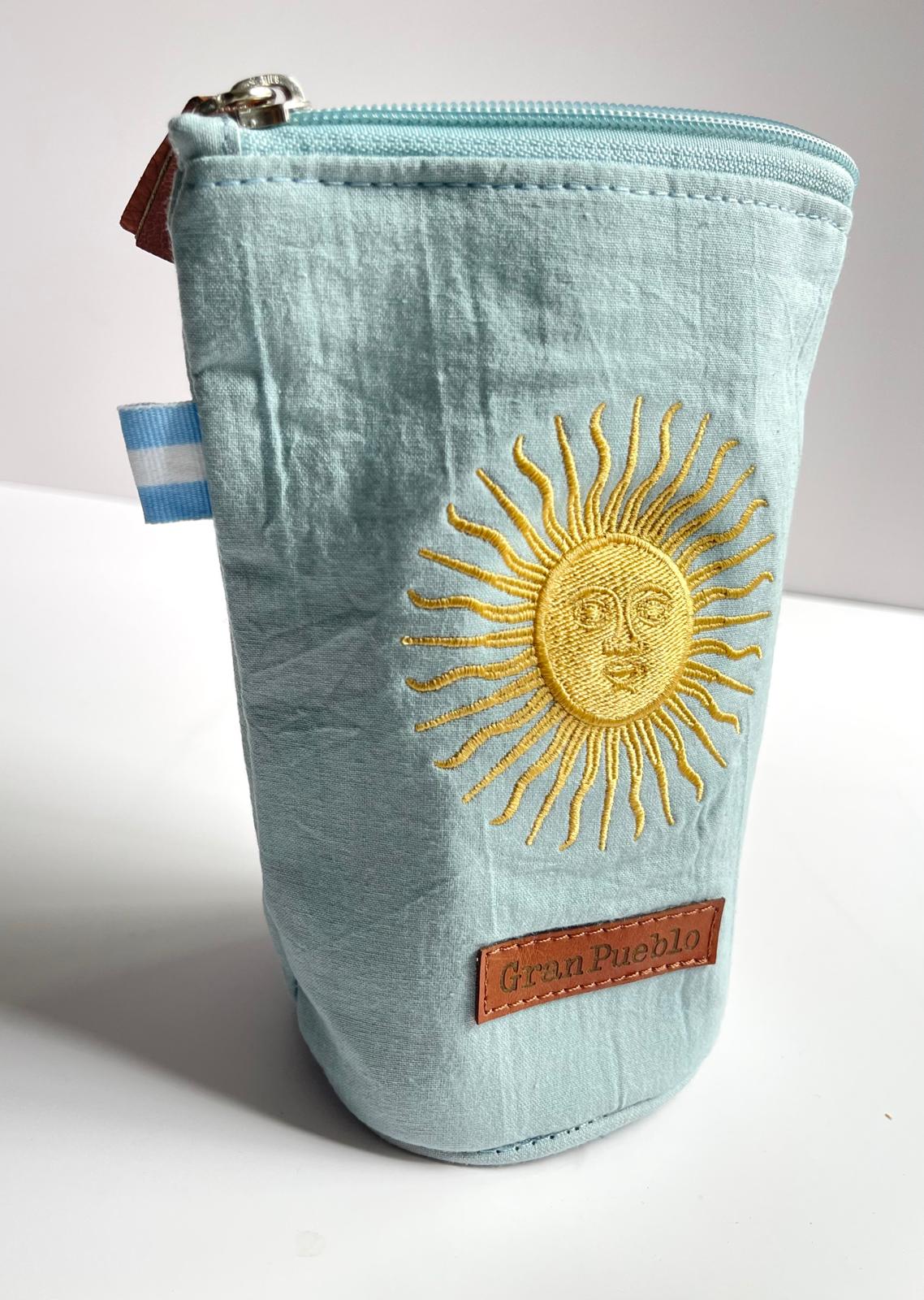Sun of May Yerba Mate Bag – Celeste,Handmade, Waterproof, Leather Detail, Yerbero, Argentina (Copia)