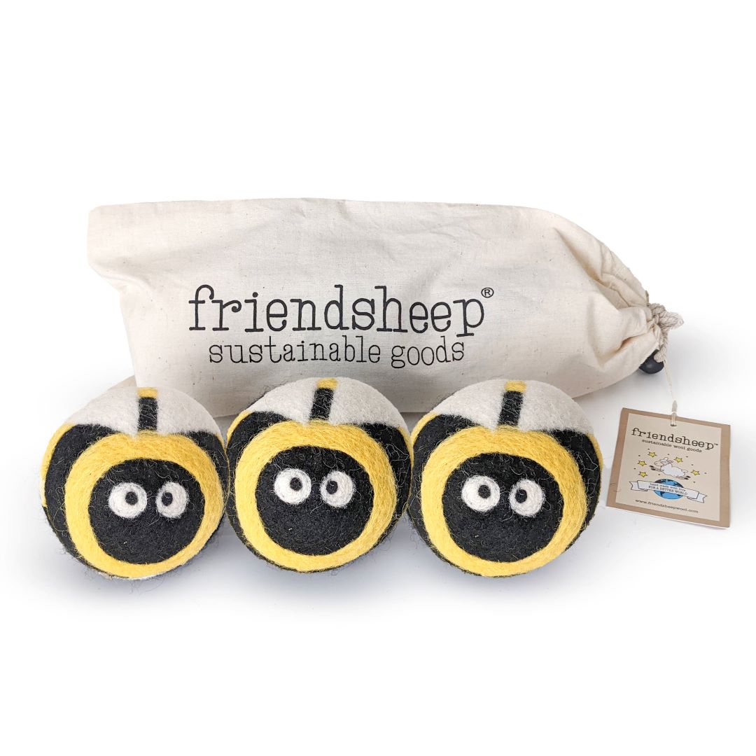 Eco Dryer Balls - Set of 3 - Bee Trio, New Zealand