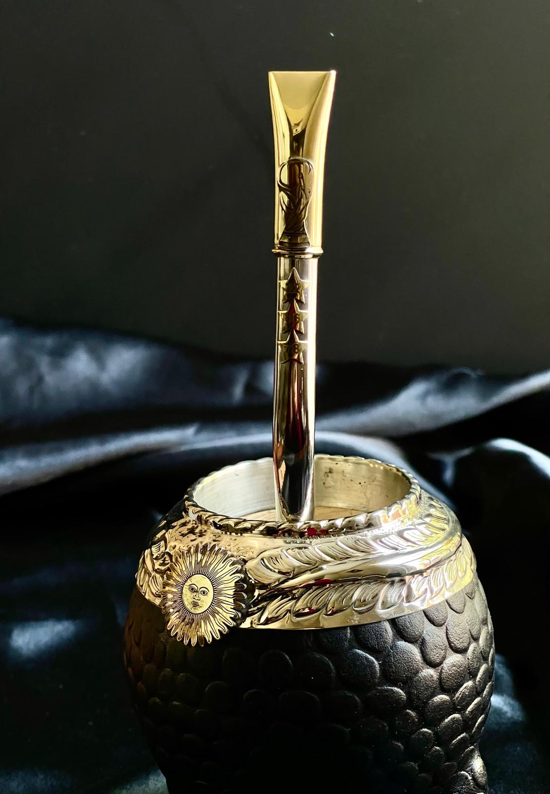 Argentina World Champion Mate Bombilla – 3 Stars & World Cup Bronze Detail – Handmade Alpaca Straw with AFA Gift Box – Limited Edition
