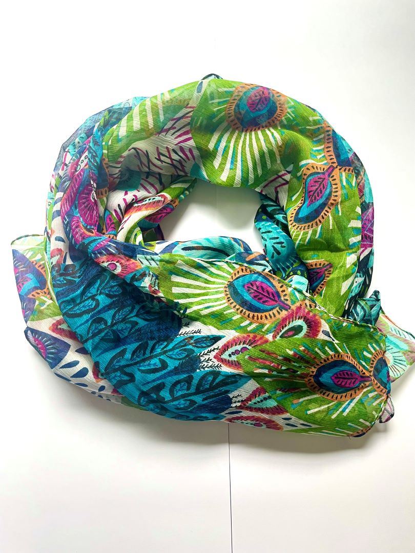 Peacock Pattern Scarf, India