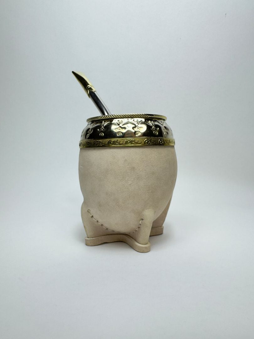 Luxury Torpedo Mate-Artisan Reserve-Hand - Selected Uruguayan Calabash-Cured Leather-Handcrafted Virola-Made in Argentina (large)