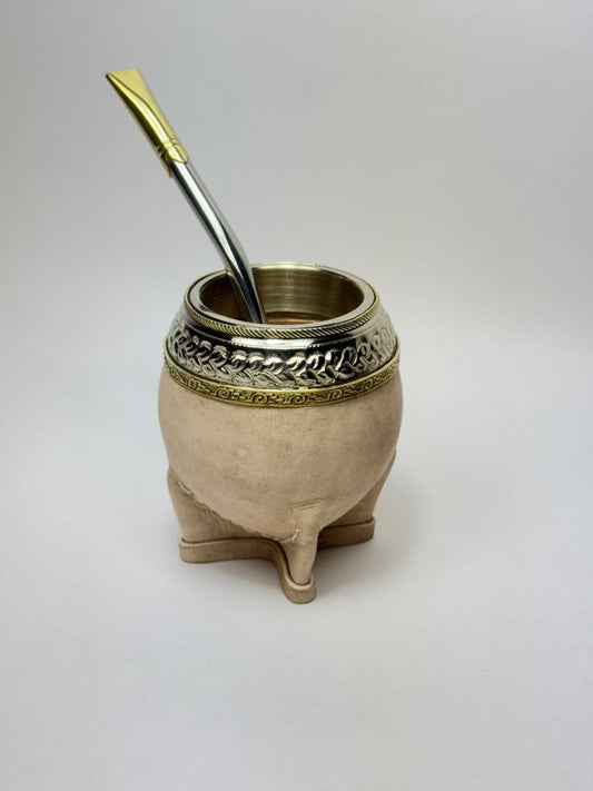 Luxury Torpedo Mate-Laurel Leaf Virola - Hand-Selected Uruguayan Calabash - Cured Leather-Handmade in Argentina
