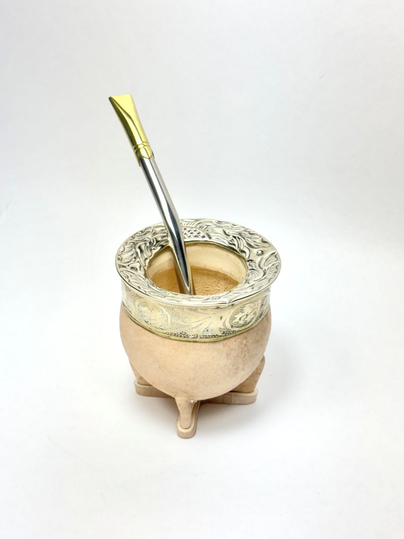 Luxury Imperial Mate - Artisan Reserve - Handcrafted Orfebre Virola - Uruguayan Calabash - Cured Leather, Argentina