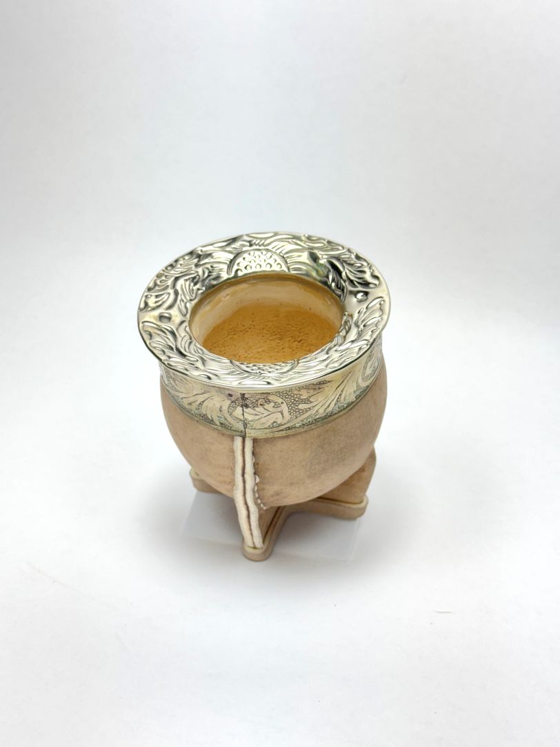 Luxury Imperial Mate - Artisan Reserve - Handcrafted Orfebre Virola - Uruguayan Calabash - Cured Leather, Argentina