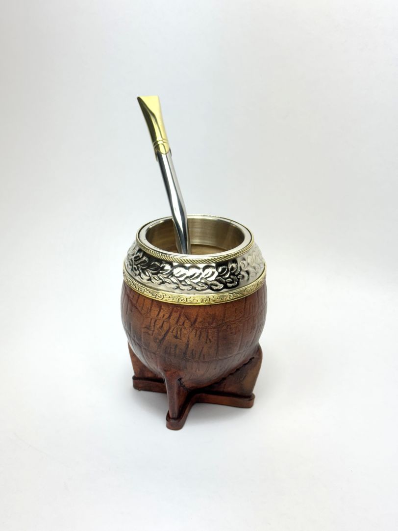 Luxury Torpedo Mate – Collector's Edition | Hand-Chiseled Ferrule, Uruguayan Gourd & Hand-Stitched Leather | Handmade in Argentina