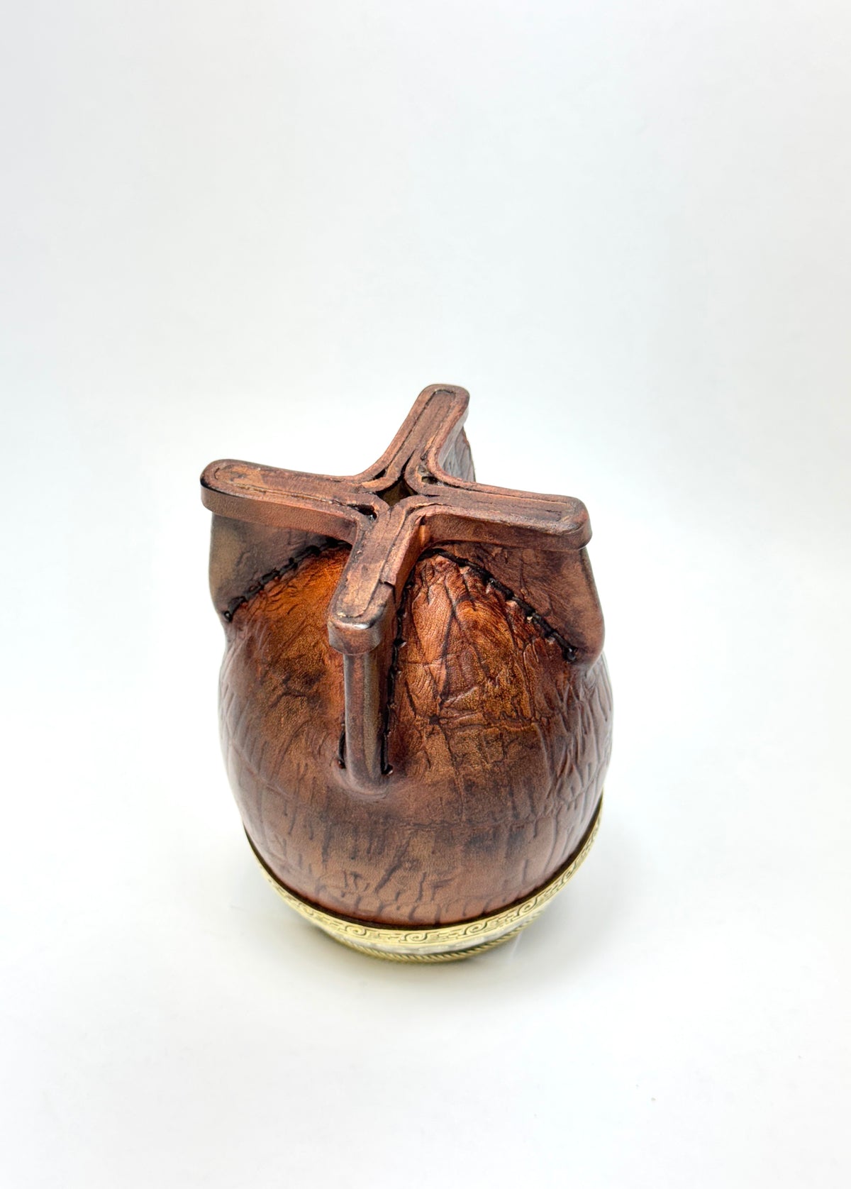 Luxury Torpedo Mate – Collector's Edition | Hand-Chiseled Ferrule, Uruguayan Gourd & Hand-Stitched Leather | Handmade in Argentina