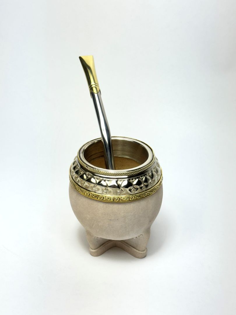 Luxury Torpedo Mate-Artisan Reserve-Hand - Selected Uruguayan -Cured Leather-Handcrafted Virola-Made in Argentina ( small )