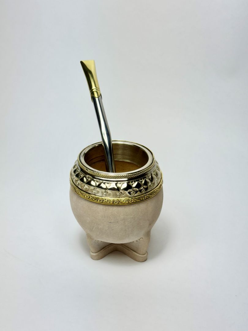 Luxury Torpedo Mate-Artisan Reserve-Hand - Selected Uruguayan -Cured Leather-Handcrafted Virola-Made in Argentina ( small )