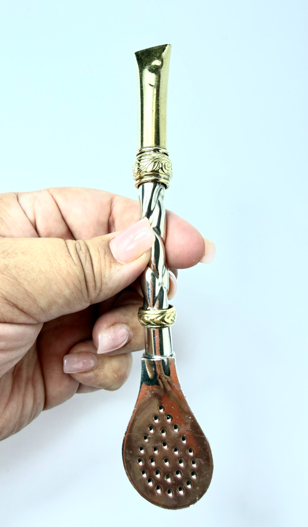 Premium Alpaca & Brass Mini Bombilla | 6.4", Argentina