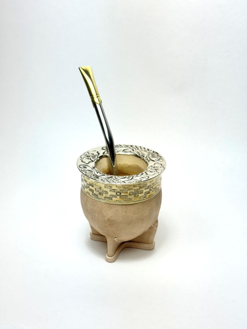 Luxury Imperial Mate - Artisan Reserve - Handcrafted Orfebre Virola - Uruguayan Calabash - Cured Leather, Argentina