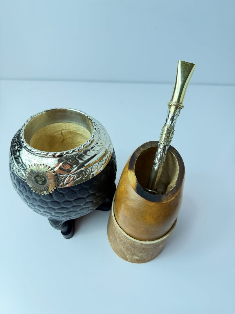 One-of-a-Kind Sol de Mayo Handcrafted Bombilla | German Silver & Brass – 6.4"