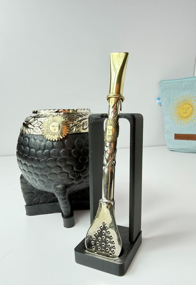 One-of-a-Kind Sol de Mayo Handcrafted Bombilla | German Silver & Brass – 6.4"