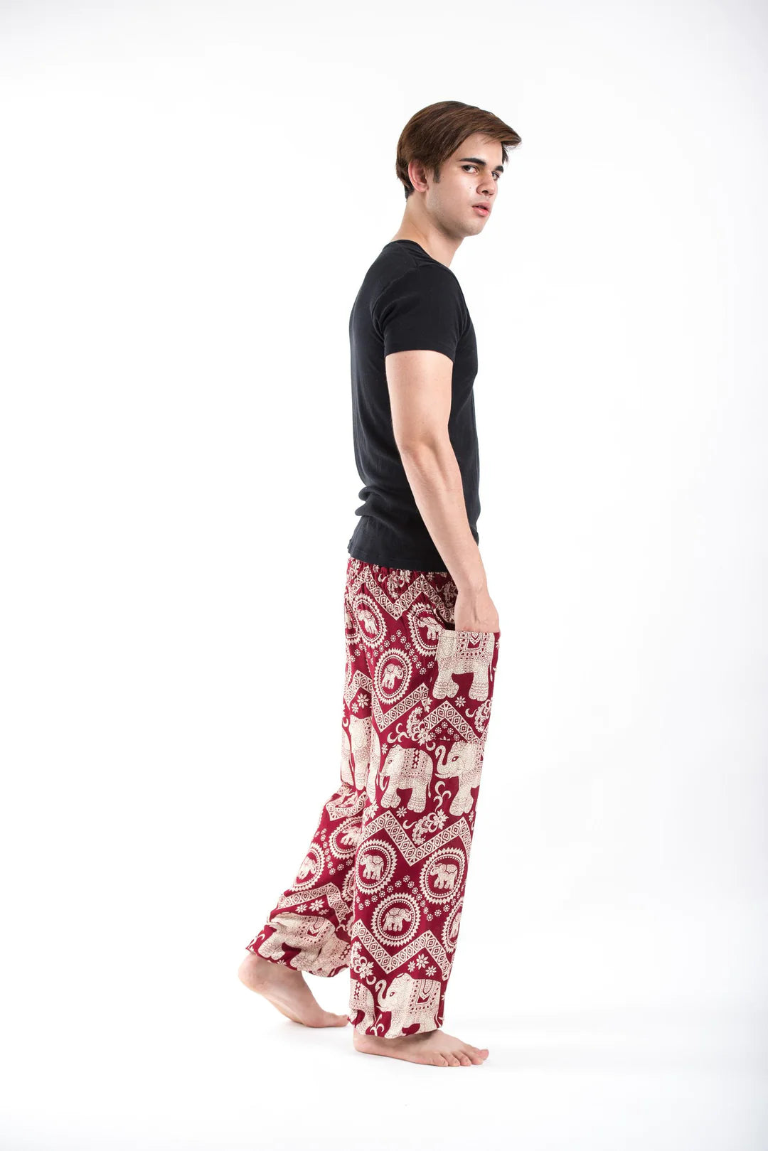Imperial Red  Elephant Unisex Pants, Thailand