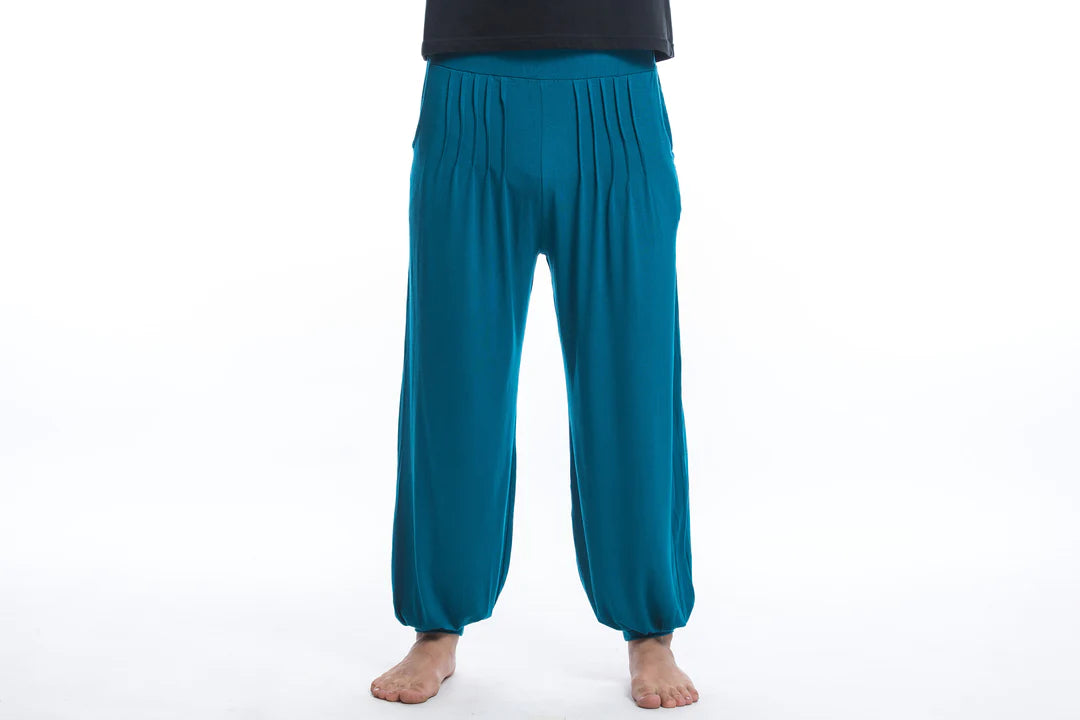 Spandex Cotton Harem Pant - Solid Blue, Thailand