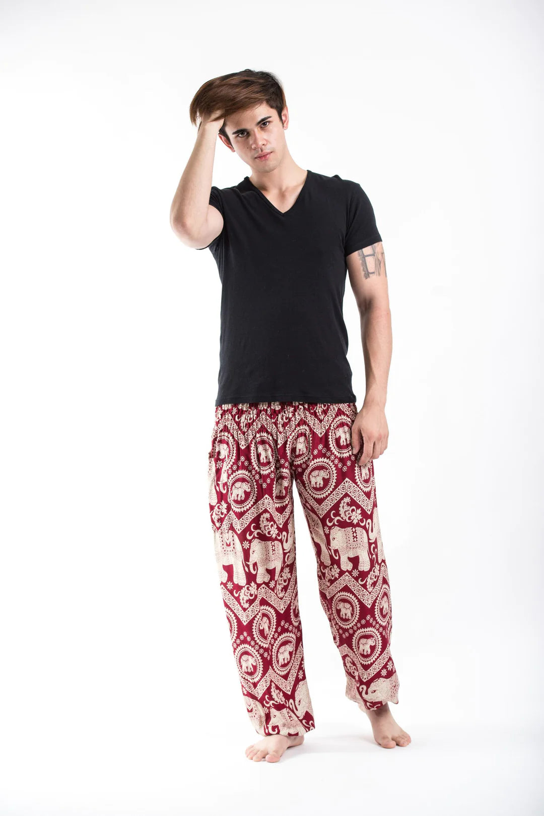 Imperial Red  Elephant Unisex Pants, Thailand