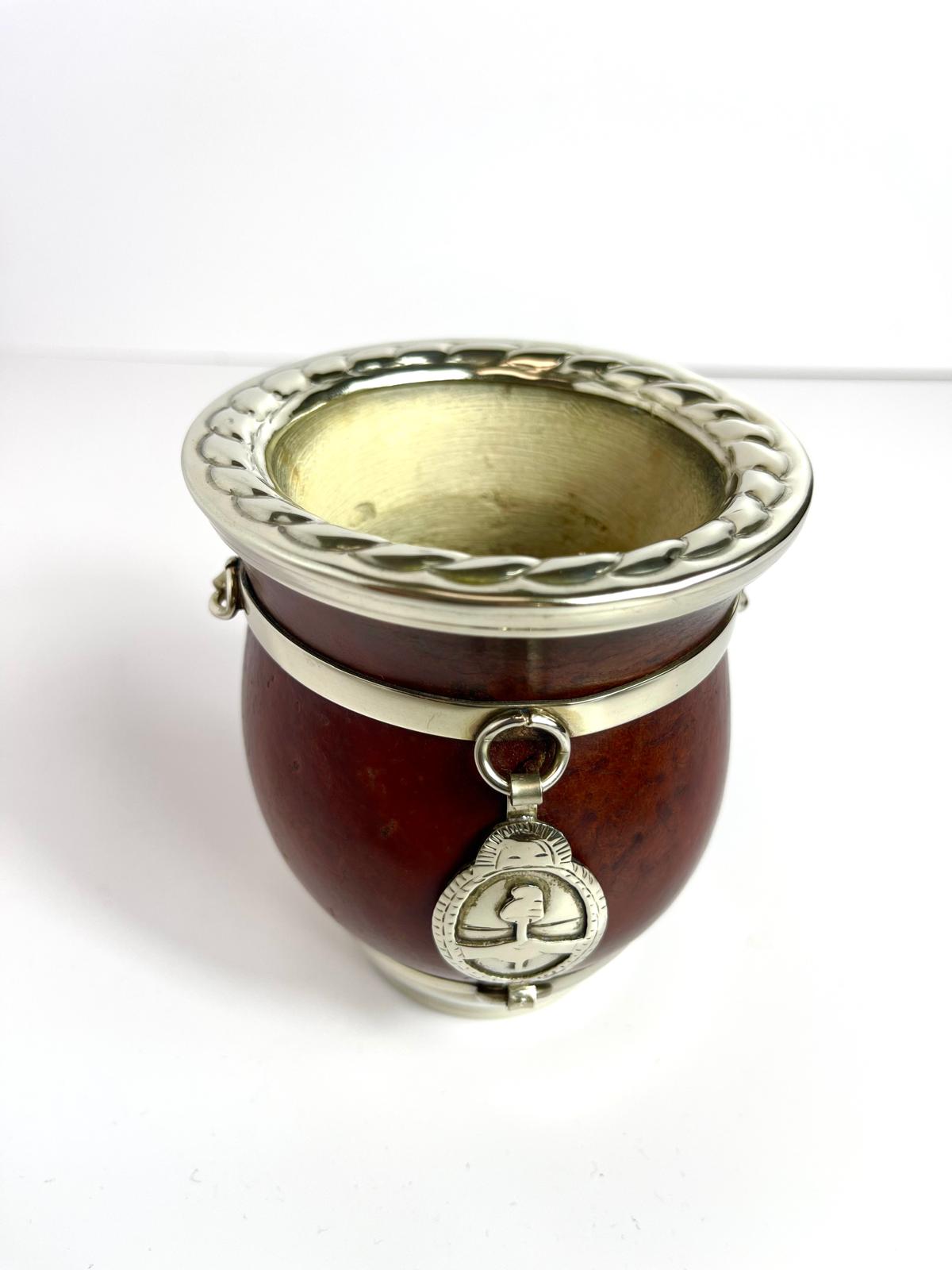 Escudo Nacional Argentino-Handmade Calabaza with Alpaca Escudo Nacional, Argentina