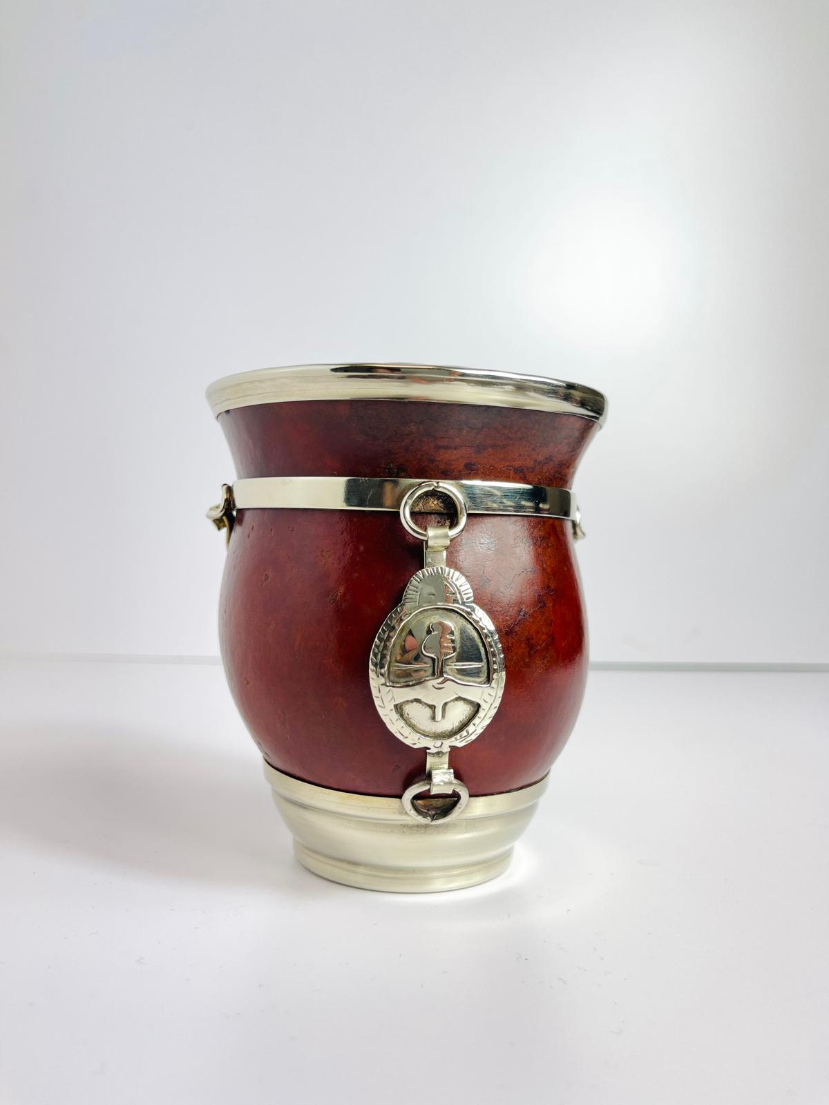 Escudo Nacional Argentino-Handmade Calabaza with Alpaca Escudo Nacional, Argentina