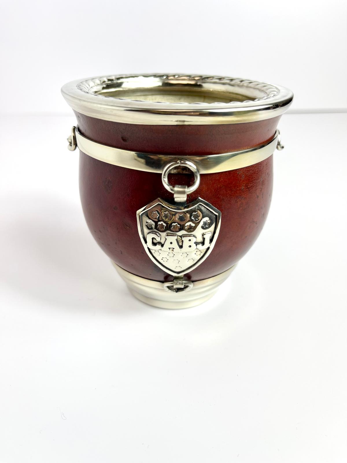 Boca Juniors Mate -Handmade Calabash Mate Gourd with Alpaca CABJ