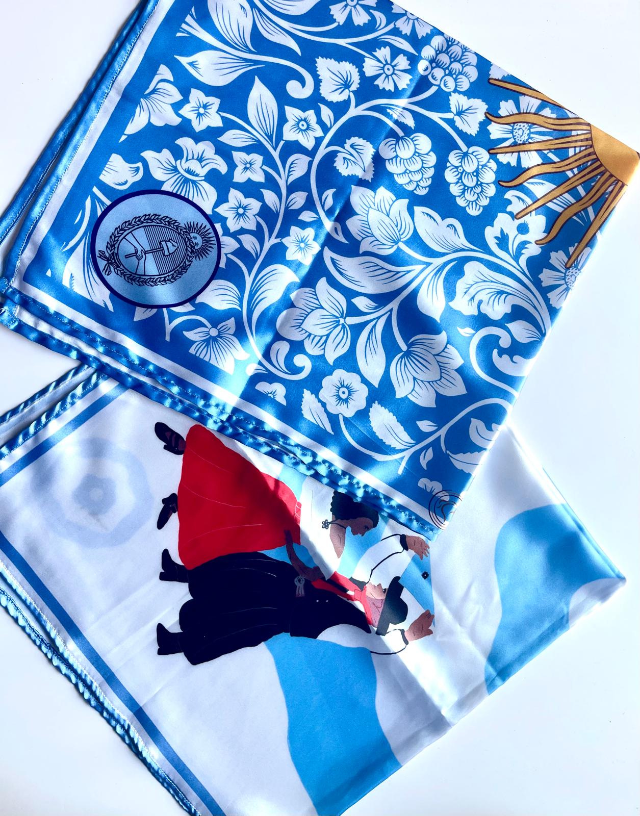Argentine Silk Scarf – Sol de Mayo & Folklore Dance-Bandana-Argentina Flag Shawl