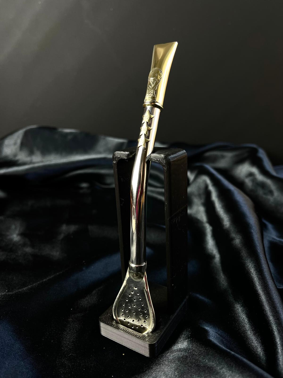 Argentina World Champion Mate Bombilla – 3 Stars & World Cup Bronze Detail – Handmade Alpaca Straw with AFA Gift Box – Limited Edition