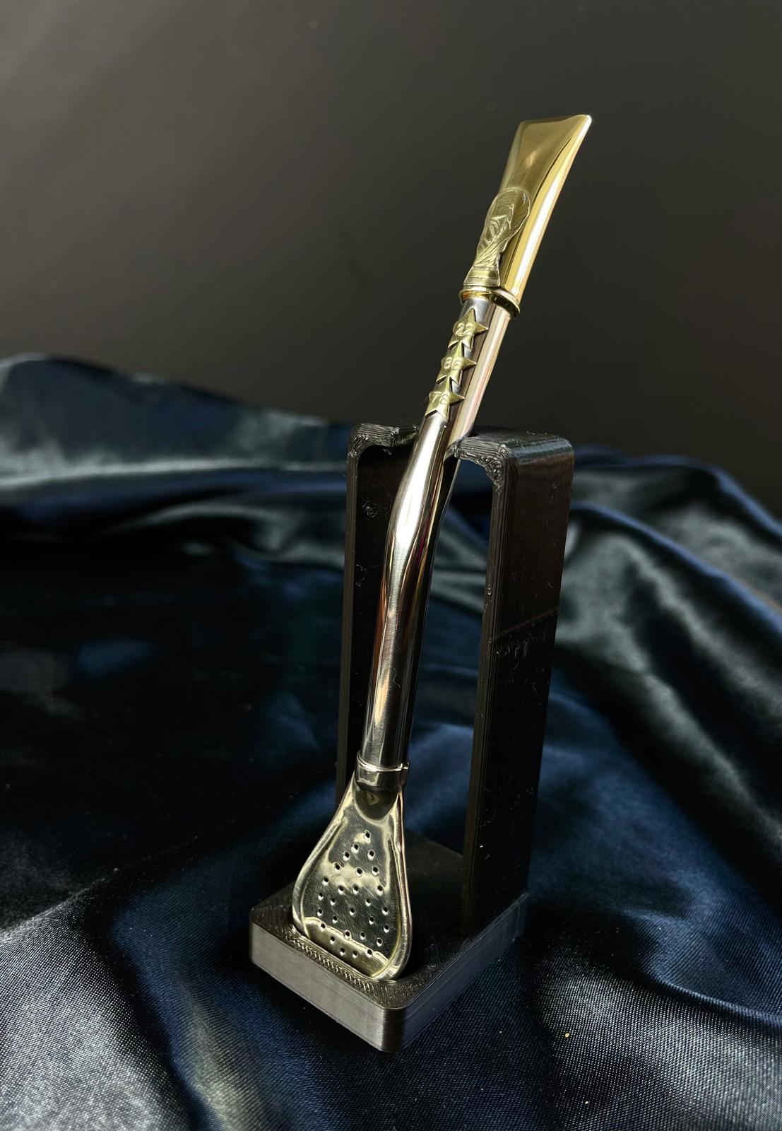 Argentina World Champion Mate Bombilla – 3 Stars & World Cup Bronze Detail – Handmade Alpaca Straw with AFA Gift Box – Limited Edition
