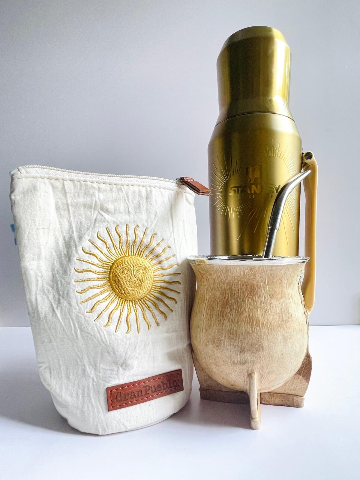 Sun of May Yerba Mate Bag – Light Ivory - Waterproof, Yerbero, Argentina