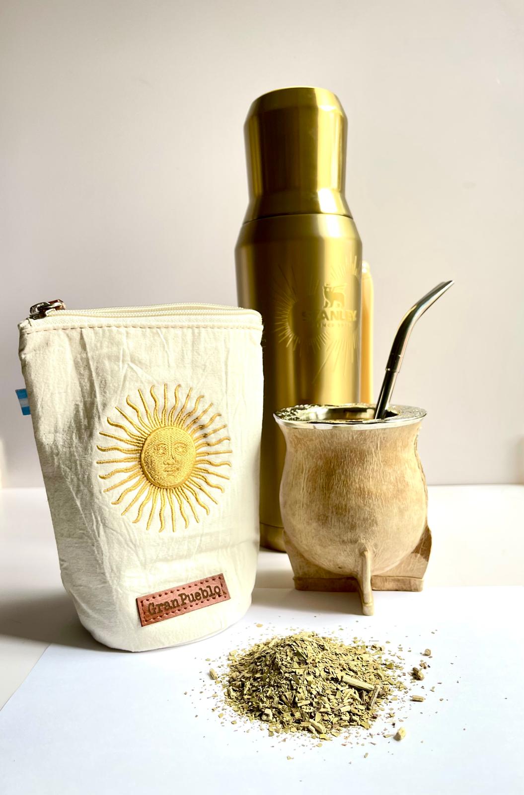 Sun of May Yerba Mate Bag – Light Ivory - Waterproof, Yerbero, Argentina