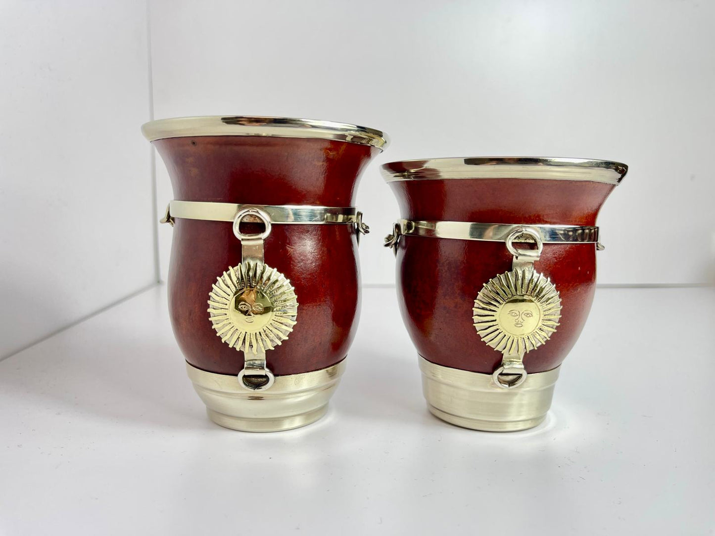 Sun of May Mate-Handmade Calabash Mate Cup-Alpaca Sol de Mayo, Argentina