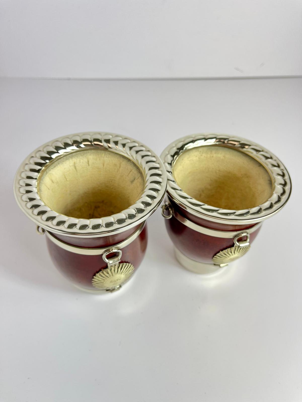 Sun of May Mate-Handmade Calabash Mate Cup-Alpaca Sol de Mayo, Argentina