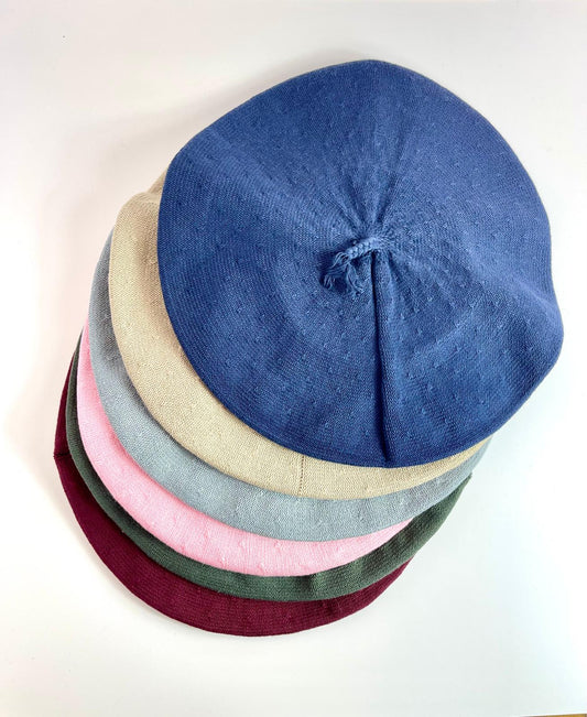 Handmade Cotton Beret from Córdoba, Argentina with Satin Lining