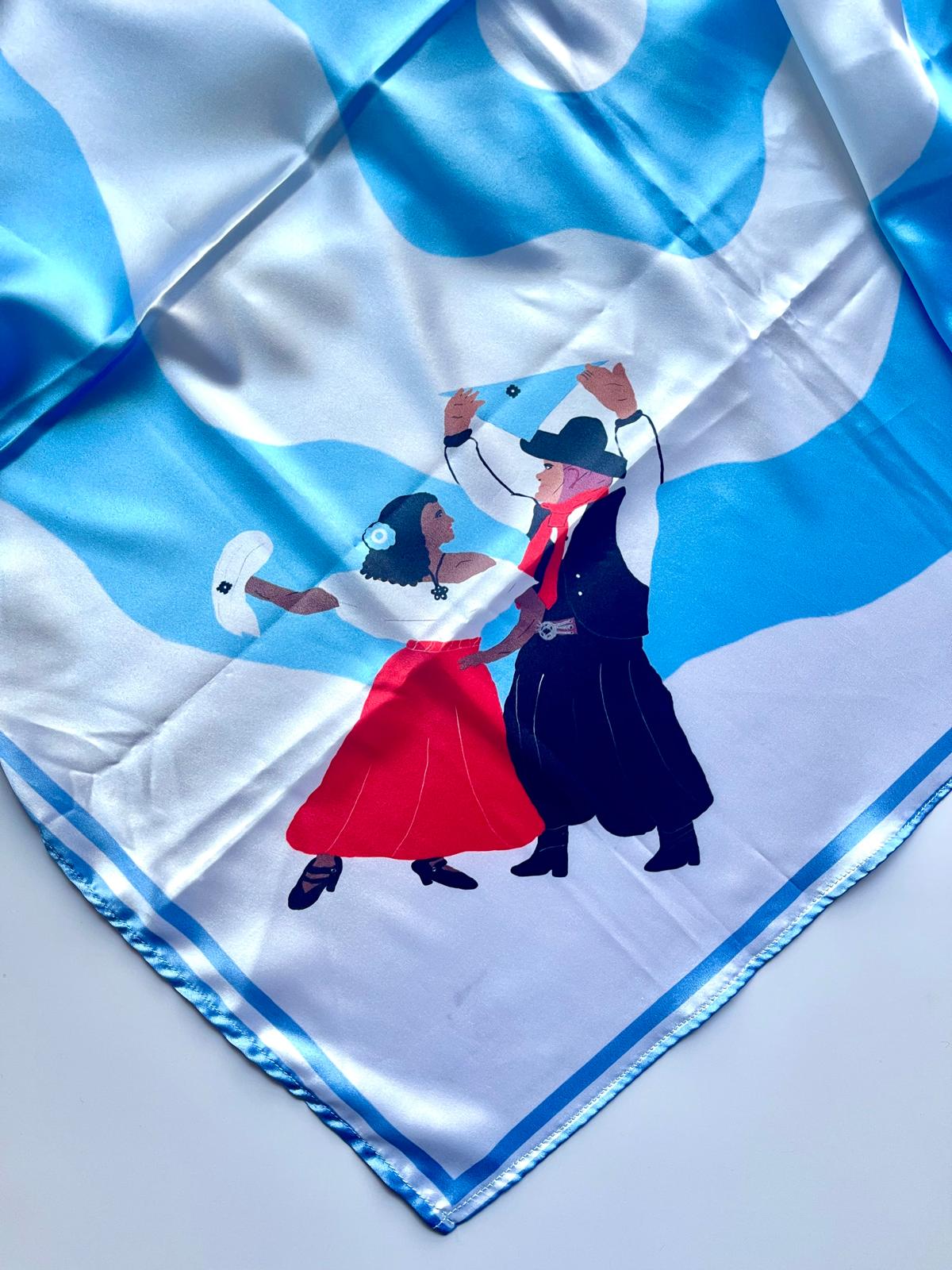 Argentine Silk Scarf – Sol de Mayo & Folklore Dance-Bandana-Argentina Flag Shawl