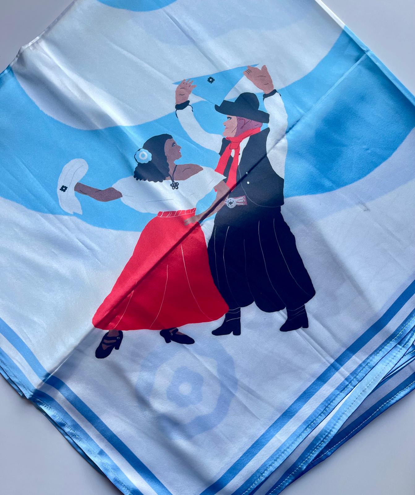 Argentine Silk Scarf – Sol de Mayo & Folklore Dance-Bandana-Argentina Flag Shawl