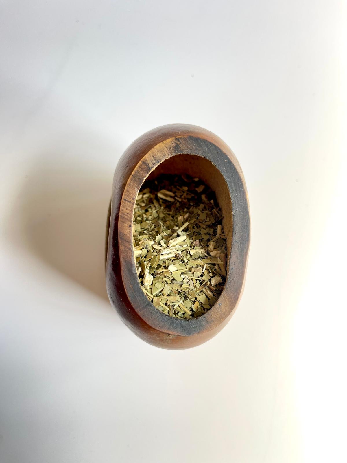 Rare Smoked Mate Galleta Gourd | Traditional Argentine Calabash Cup, Leather Base, ARGENTINA