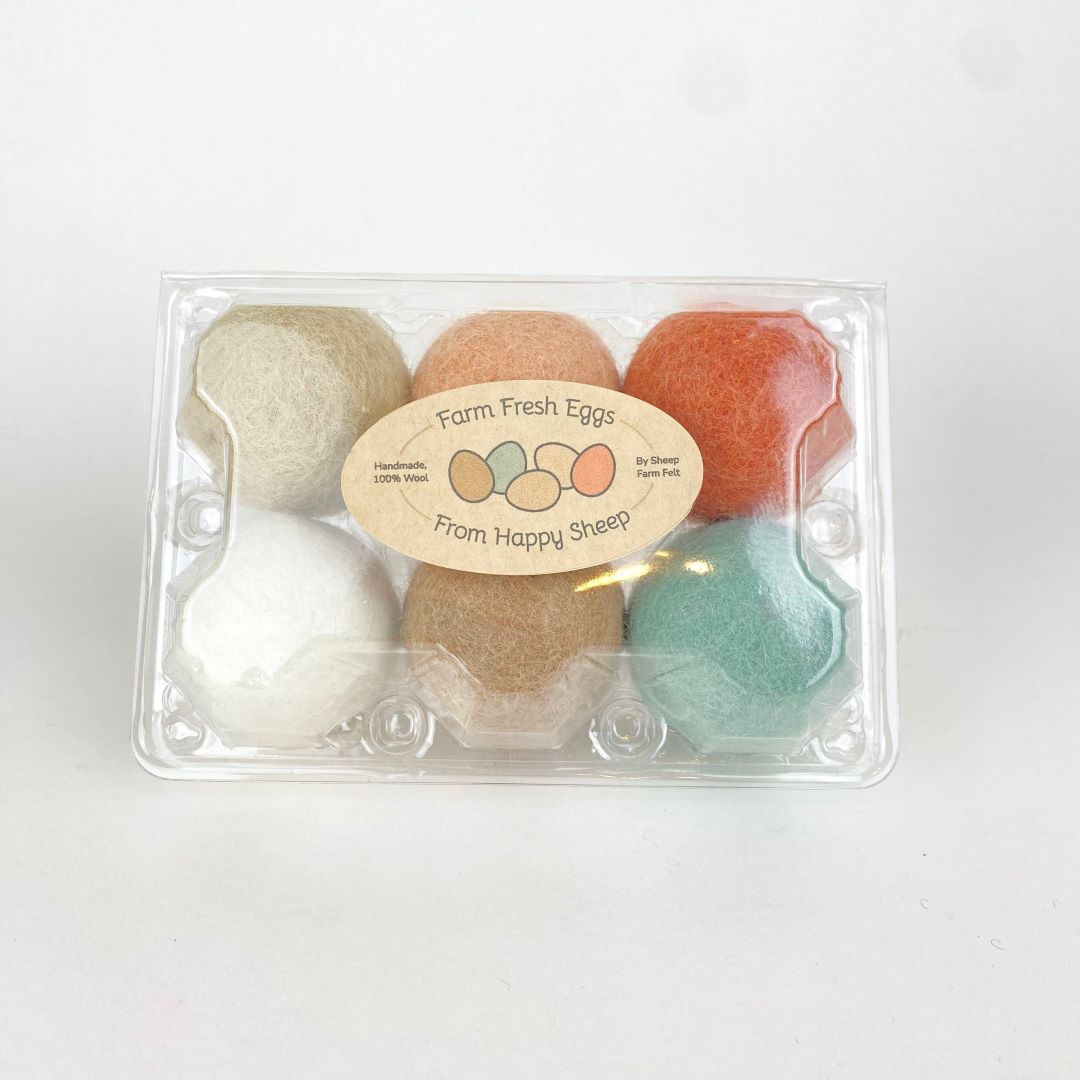 Felt eggs - Farm Fresh Collection- Packs of 6, Nepal