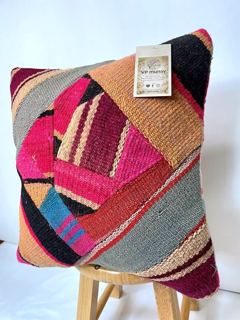 Throw Pillowcase, Aguayo's Cushion Cover, Multicolor, Bolivia / 126