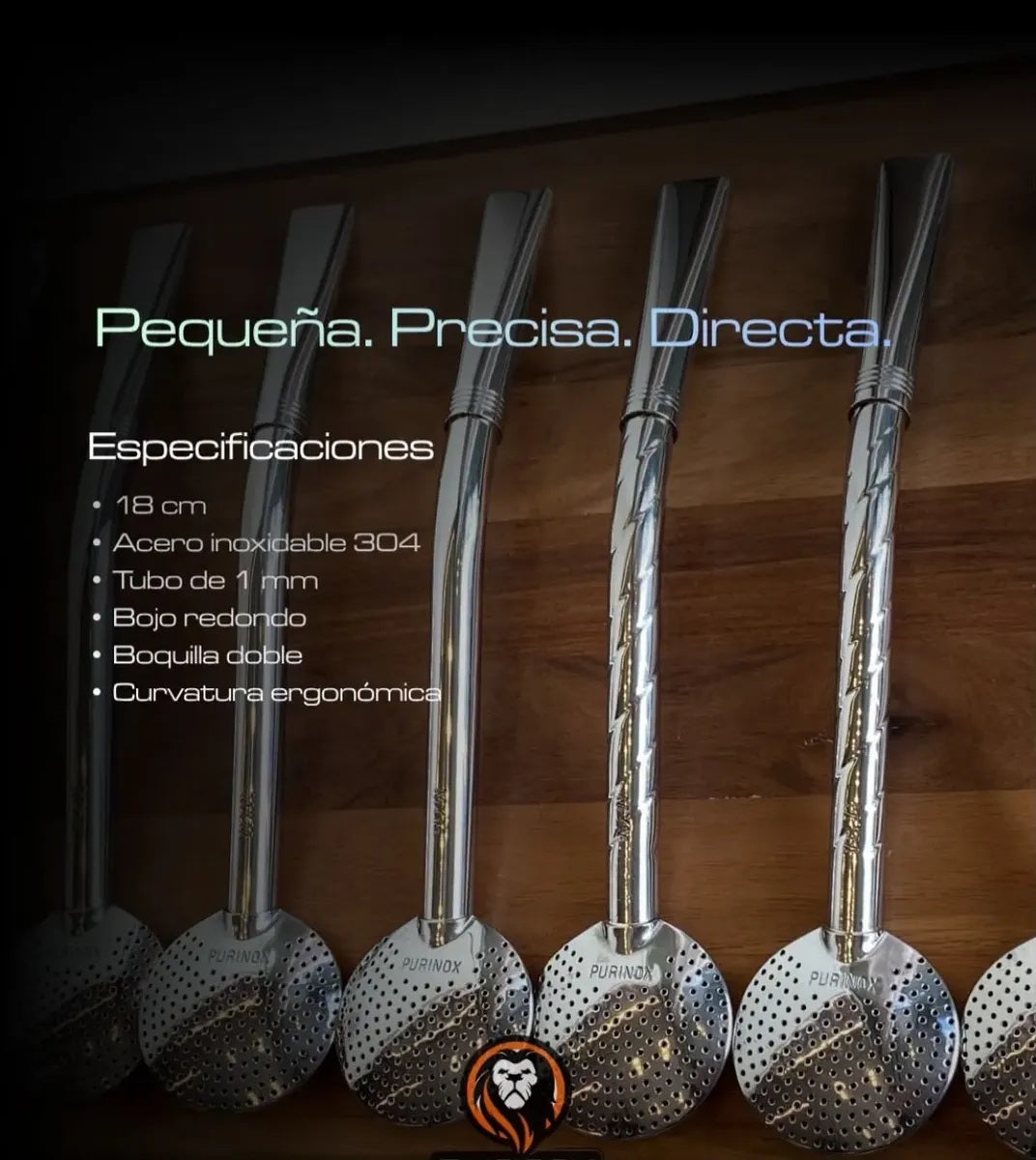 Purinox Classic Cincelado Bombillón-Premium Stainless Steel Mate Straw, Brazilian Yerba Mate Bombilla