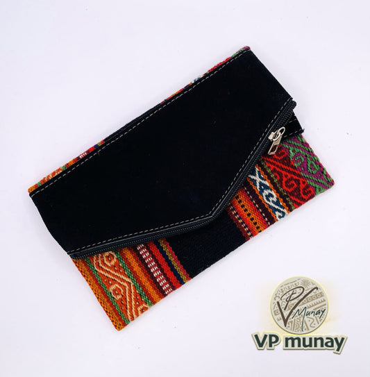 Aguayo and Suede Clutch, Bolivia - Black