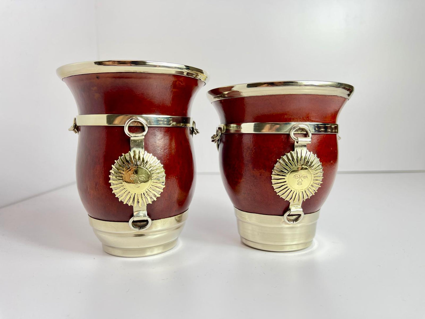 Sun of May Mate-Handmade Calabash Mate Cup-Alpaca Sol de Mayo, Argentina