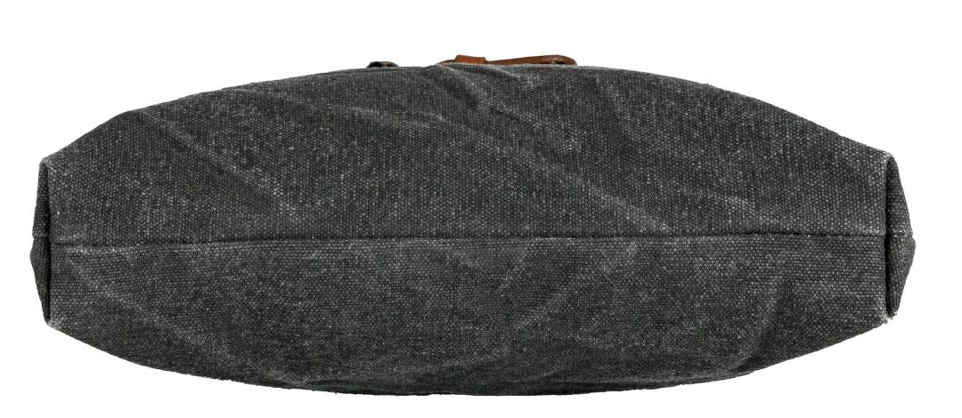 Unisex Crossbody Bag with Upcycled Canvas & Leather, India