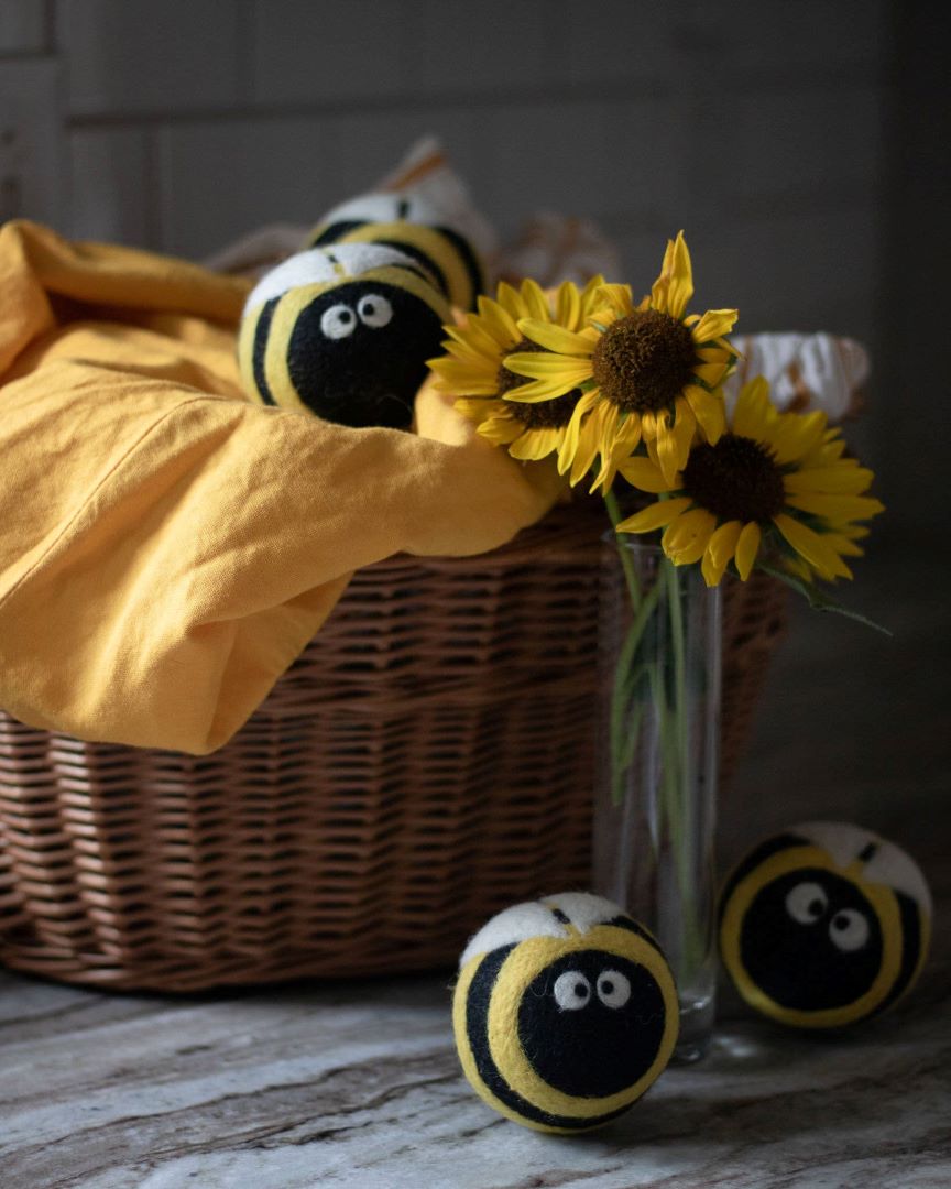 Eco Dryer Balls - Set of 3 - Bee Trio, New Zealand