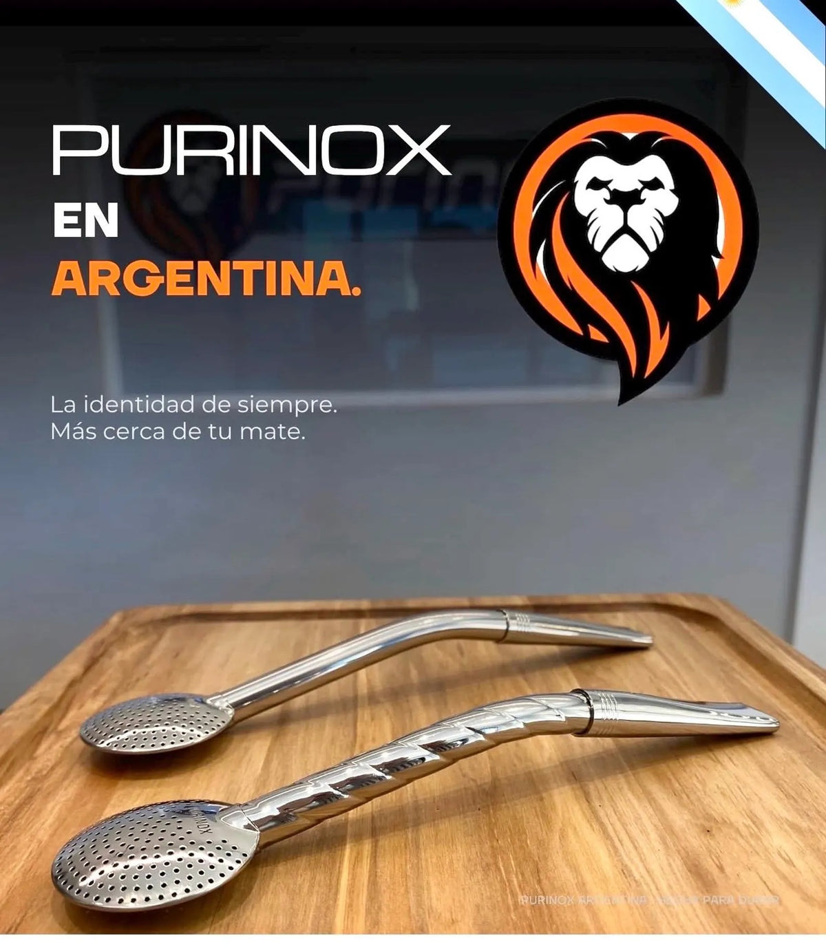 Purinox Semicurvo Cincelado Bombillón - Premium Brazilian Mate Straw- Surgical Stainless Steel Bombilla, Brazil