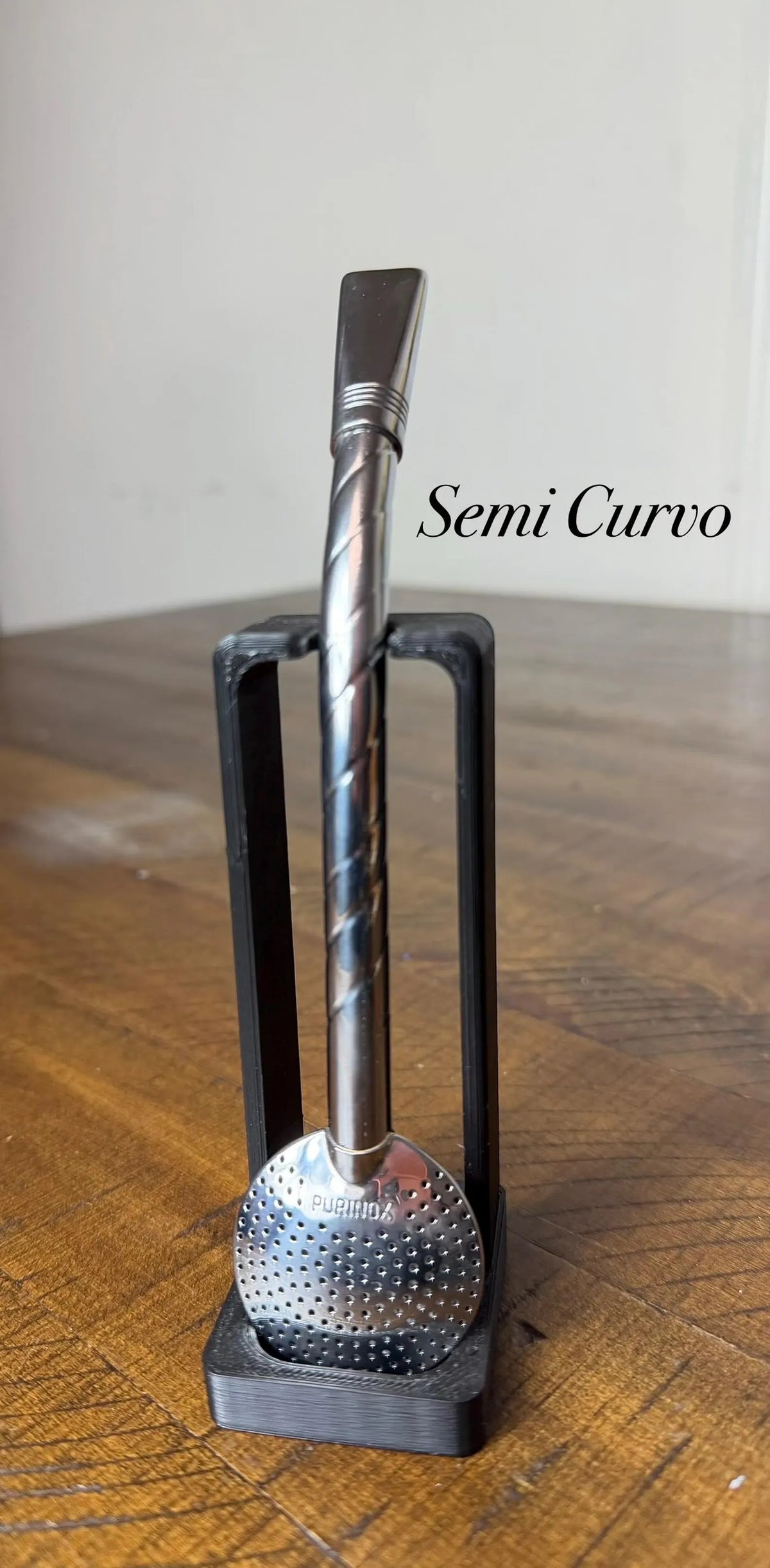 Purinox Semicurvo Cincelado Bombillón - Premium Brazilian Mate Straw- Surgical Stainless Steel Bombilla, Brazil