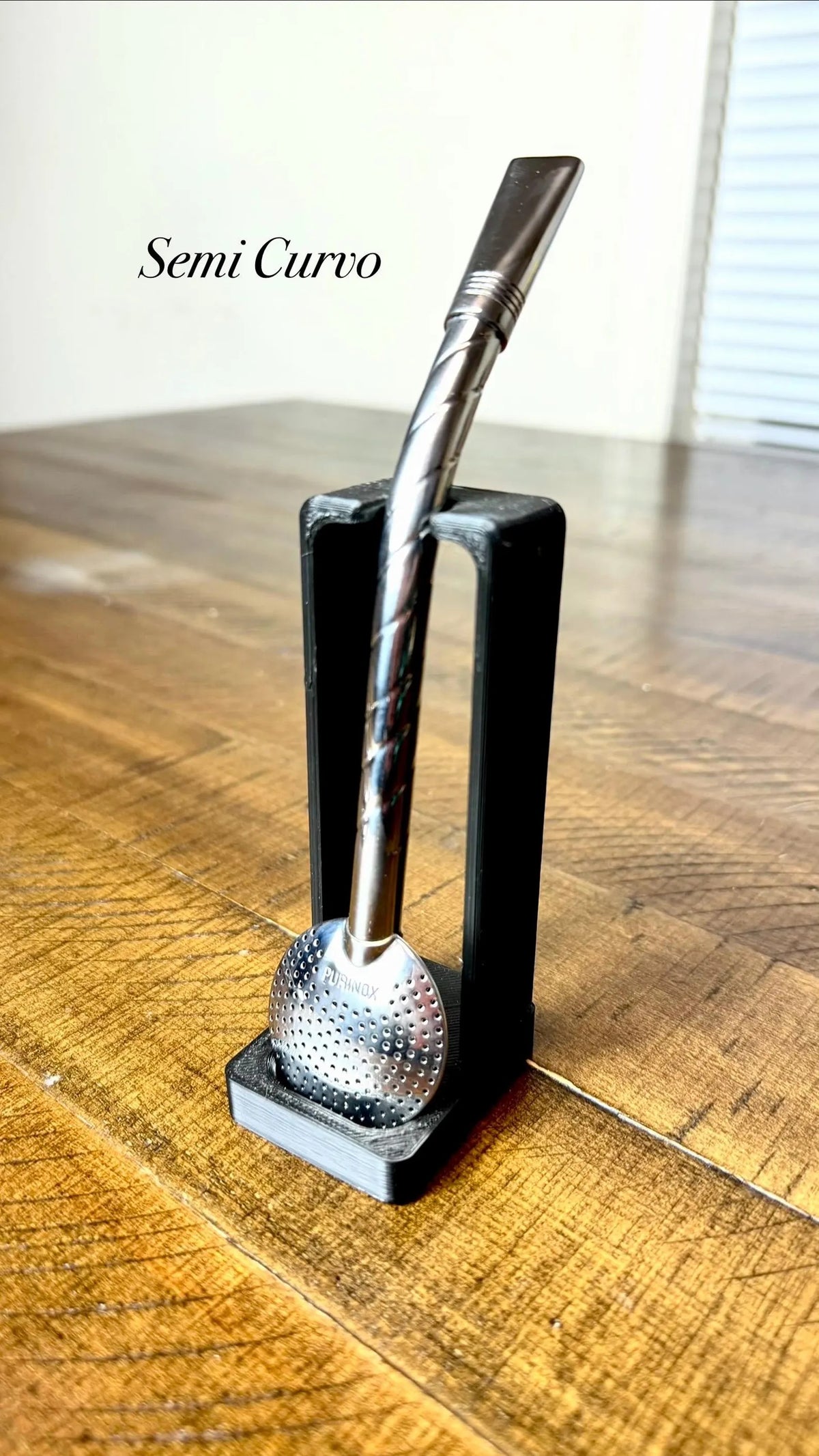 Purinox Semicurvo Cincelado Bombillón - Premium Brazilian Mate Straw- Surgical Stainless Steel Bombilla, Brazil