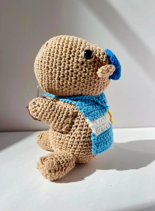 Handmade Argentine Carpincho / Light Brown /Amigurumi/Boca,River,Argentina