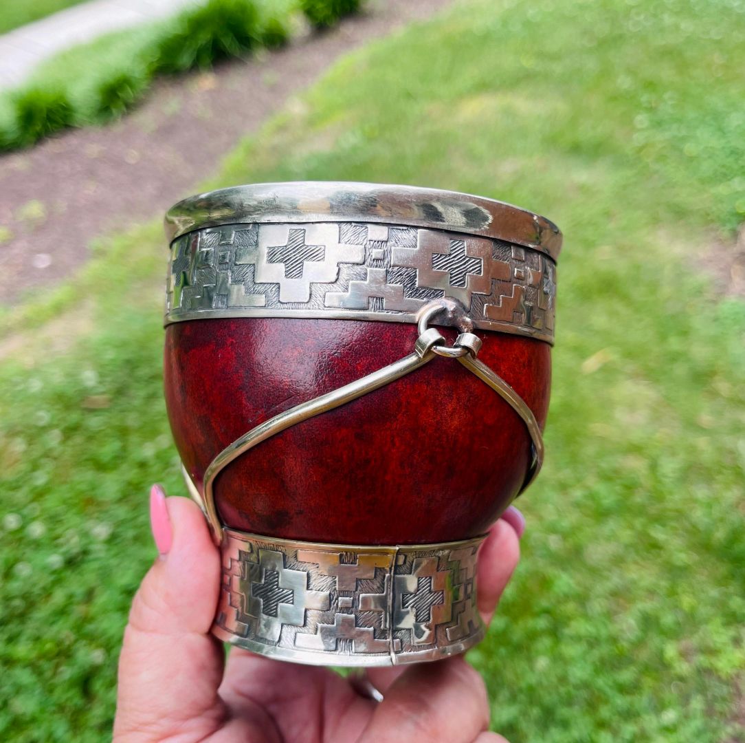 Imperial Criollo Mate Gourd – Handmade in Argentina – Nickel Silver Rim – Leather-Free – Traditional South American Yerba Cup