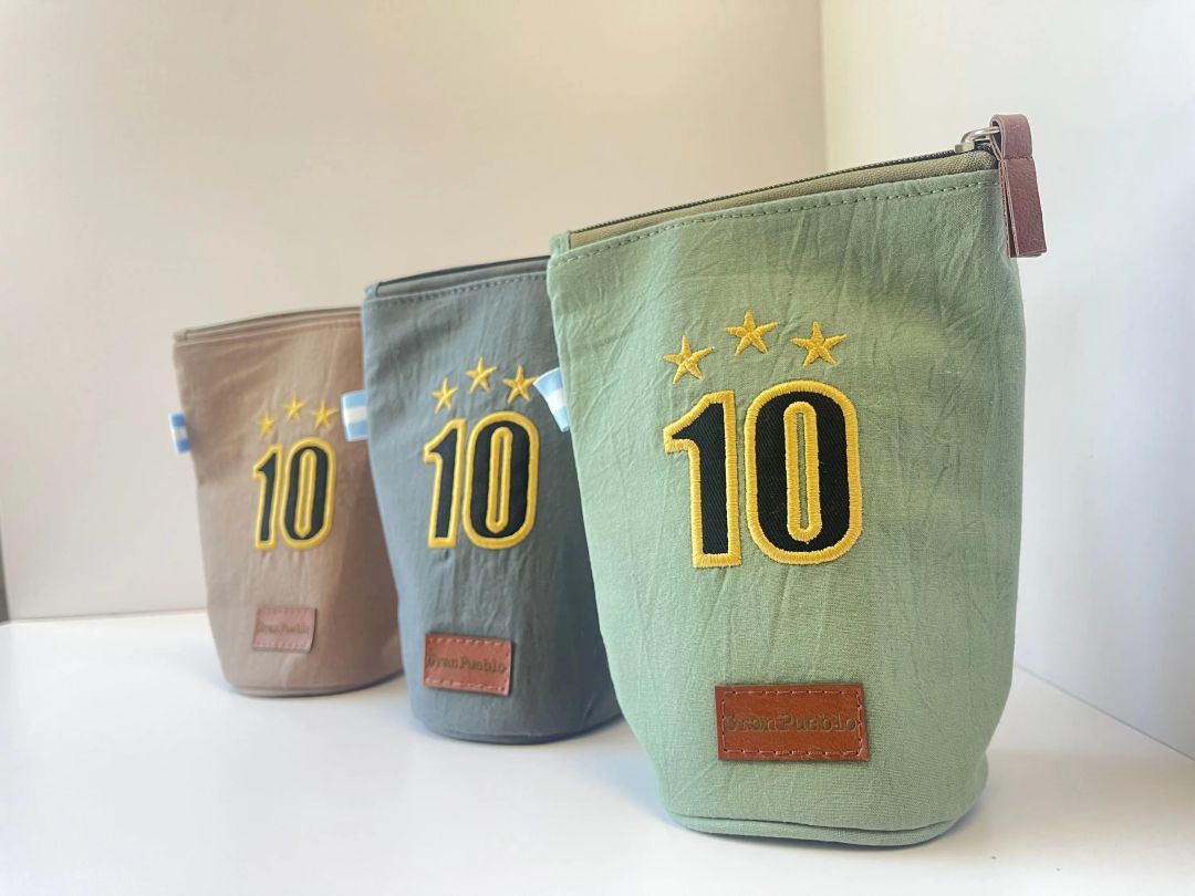 Yerba Mate Holder: 10 three starts-Handmade Cotton, Leather Closure - San Juan, Argentina