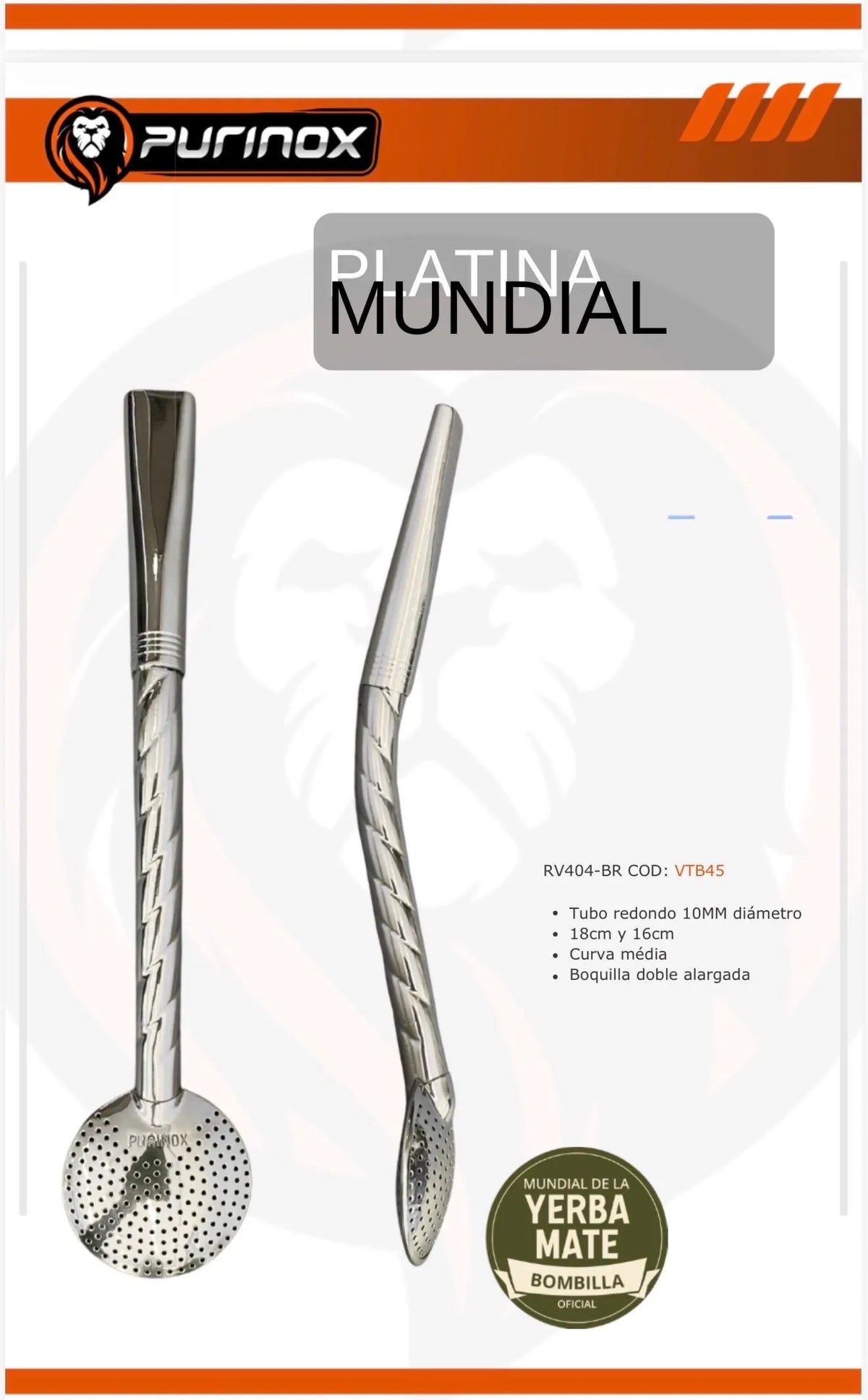 Purinox Classic Cincelado Bombillón-Premium Stainless Steel Mate Straw, Brazilian Yerba Mate Bombilla
