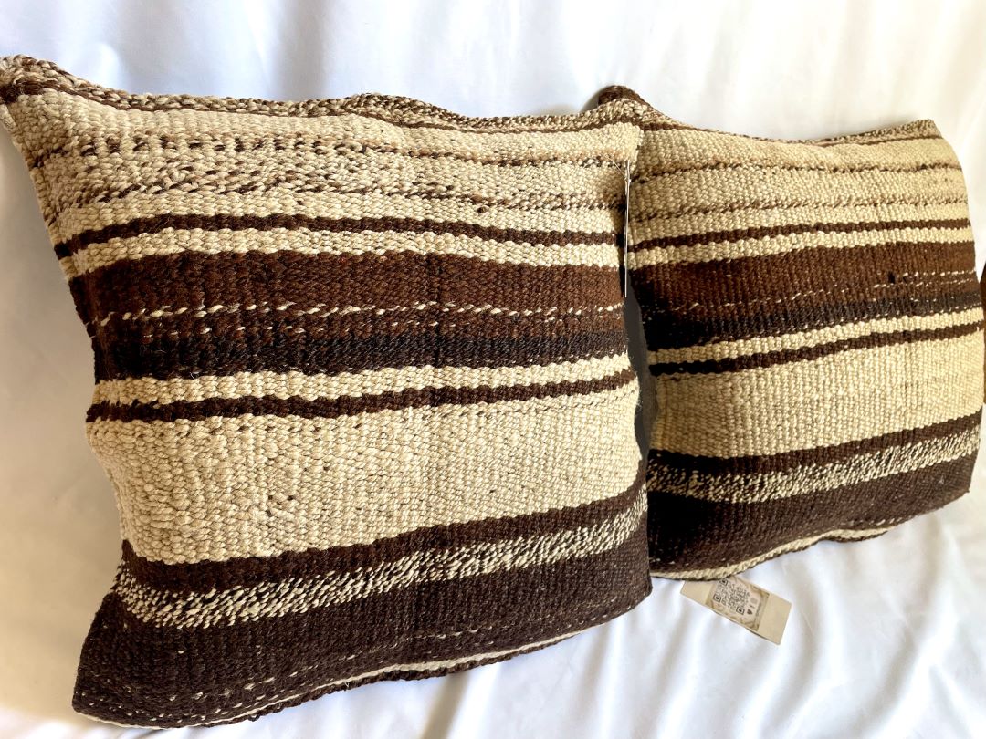 2 Throw Pillowcase, Aguayo's pillowcase, Natural and Black, Bolivia/Peru