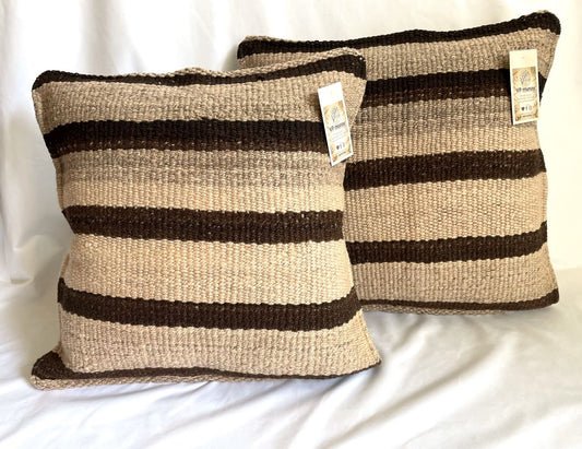 2 Throw Pillowcase, Aguayo's pillowcase, Natural and Black, Bolivia/Peru
